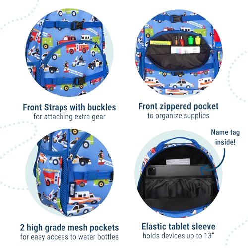 Image of Wildkin Kids Backpack for Boys & Girls, ECO rPET Recycled Lightweight Bookbag with Padded Straps