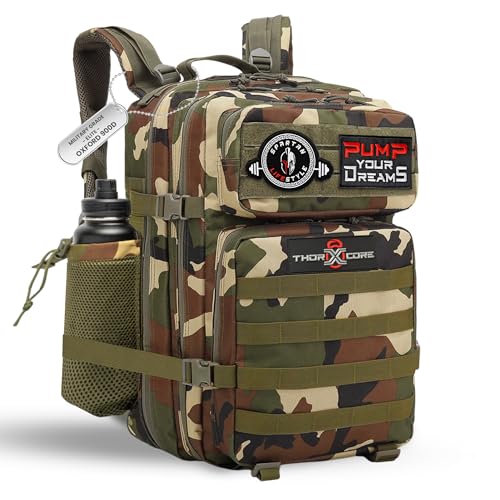 THORXCORE Mochila Crossfit - Mochila táctica 45L militar Impermeable,...
