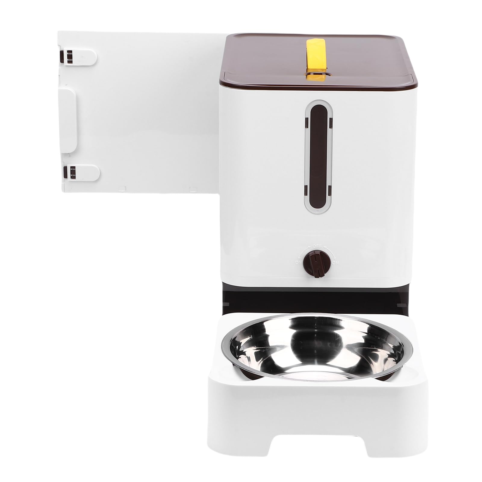 Fockety Alimentatore di Gatti Automatici, Distributore di Cibi per Cani da Gatto Automatico Organizzatore di Snack di Grandi dimensioni. (Marrone scuro)