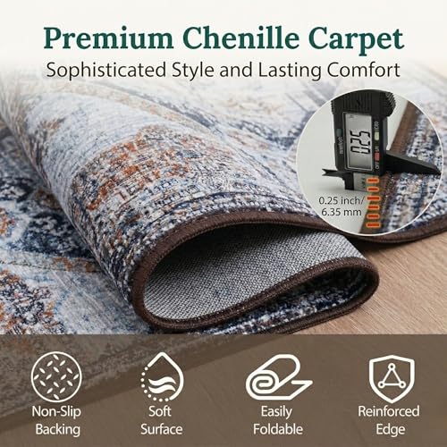 Image of Dream Weaverz Anti Slip Rectangular Carpet for Living Room & Hall | Silk | Flat Woven Soft Washable Floor Mat for Home, Bedroom Floor & Kitchen | Durable Anti Skid Rug for Daily Use (4 X 6) feet