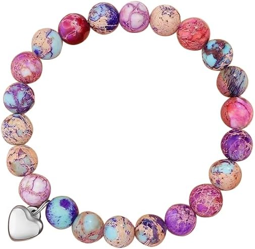 Tyasoleil Heart Natural Stone Beaded Bracelet, Handwoven Gemstone Jewelry for Birthday, Christmas, Valentine's, Graduation Gift - Image 6