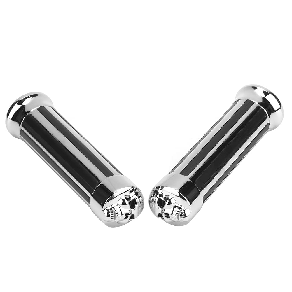Coprimanubrio a forma di teschio in alluminio da 25 mm per moto, adatto universalmente per, impugnatura in gomma resistente con design confortevole per ridurr