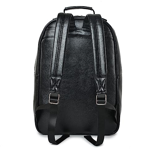 3D Lion Leather Laptop Backpack Unique Designer Fashion Travel Rivet Punk Backpack (Black G)4