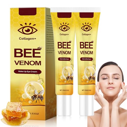 2 PCS Crema Contorno de Ojos Abej Aveneno De Abeja, Crema Contorno de Ojos Antiarrugas, Eye Cream para Ojeras Oscuras y Bolsas, crema ojos Antiarrugas Mujer & Hombre, Bee Venom Eye Cream (30g)