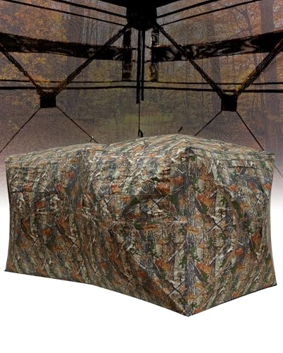 Hunting Blind, Pop Up Ground Blinds with 270° See Through Windows and Silent Magnetic Door, Lightweight for Outdoor Hunting