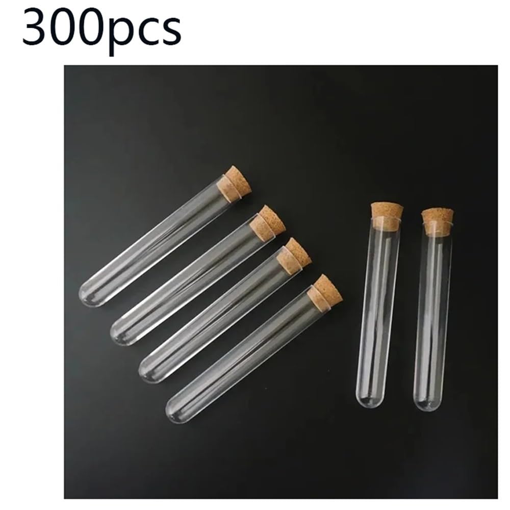 50 szt./100 szt. 12 x 75 mm laboratoryjne przezroczyste plastikowe rurki z korkami zatyczki probówka eksperyment laboratoryjny (300 szt.)