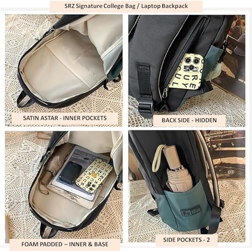 Image of SRZ School Bag College Bag Backpack for women Travel bag Polyester Trendy Stylish Backpack Drawstring Embroidery