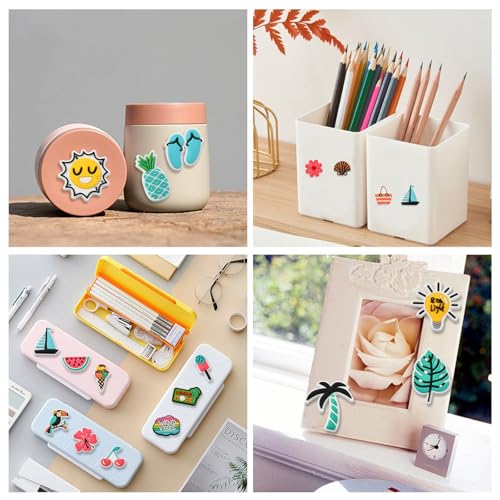 Cabochons d'été fleur et étoile de mer en plastique pour customisation - 8