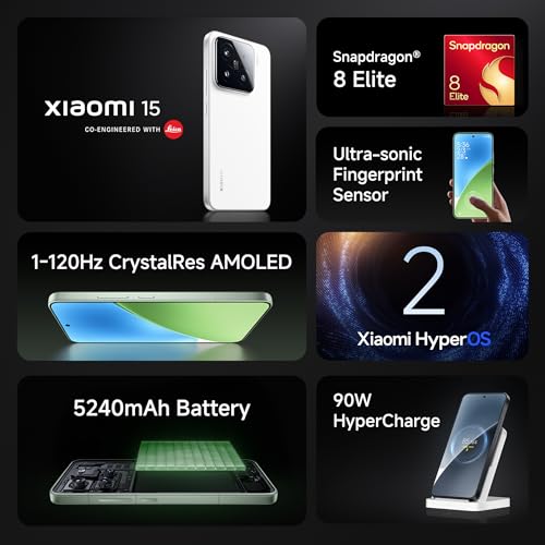 Image of XIAOMI 15 White (12GB /512GB)| 50 MP Leica Triple Camera | SD 8 Elite | 1.5K CrystalRes Dynamic 1-120 Hz AMOLED | Hyper AI