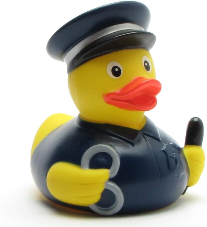 Badeente Polizist I Polizei Quietscheente I Duckshop I L: 8,5 cm