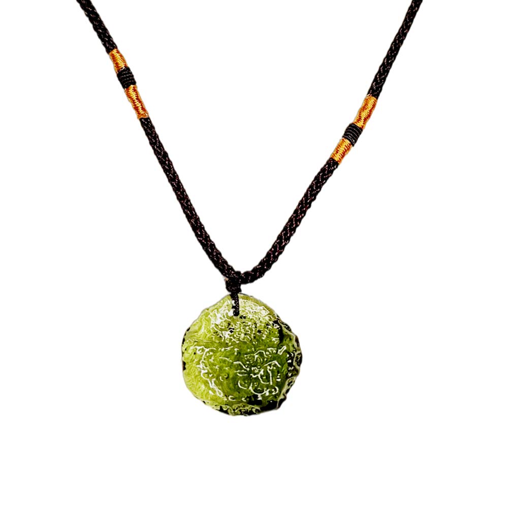 Moldavite Crystal Necklace,Irregular Moldavite Natural Stone Charms Moldivite Energy Crystals Czech Meteorite Luckystone Necklace Beads Pendant Jewelry For Women Men,Things Gifts For Teen Girls