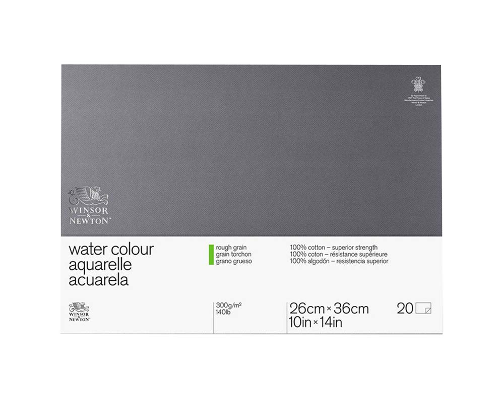 Winsor & Newton Blok akwarelowy "Professional" - blok klejony 4-stronnie - 20 arkuszy, 300 g/m², gruby ziarno - 25,4 x 35,6 cm