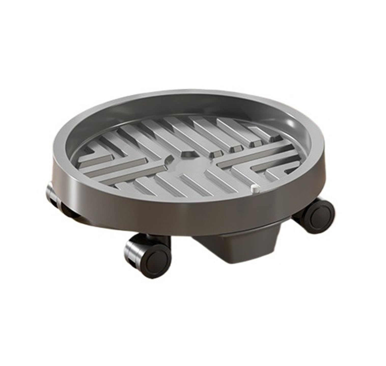 HPTHLY Flowerpot Holder Plant Cart Round Wheeled Flower Pot Mover For Indoor Outdoor Yard, Deck, Kitchen (Grey 27Cm)