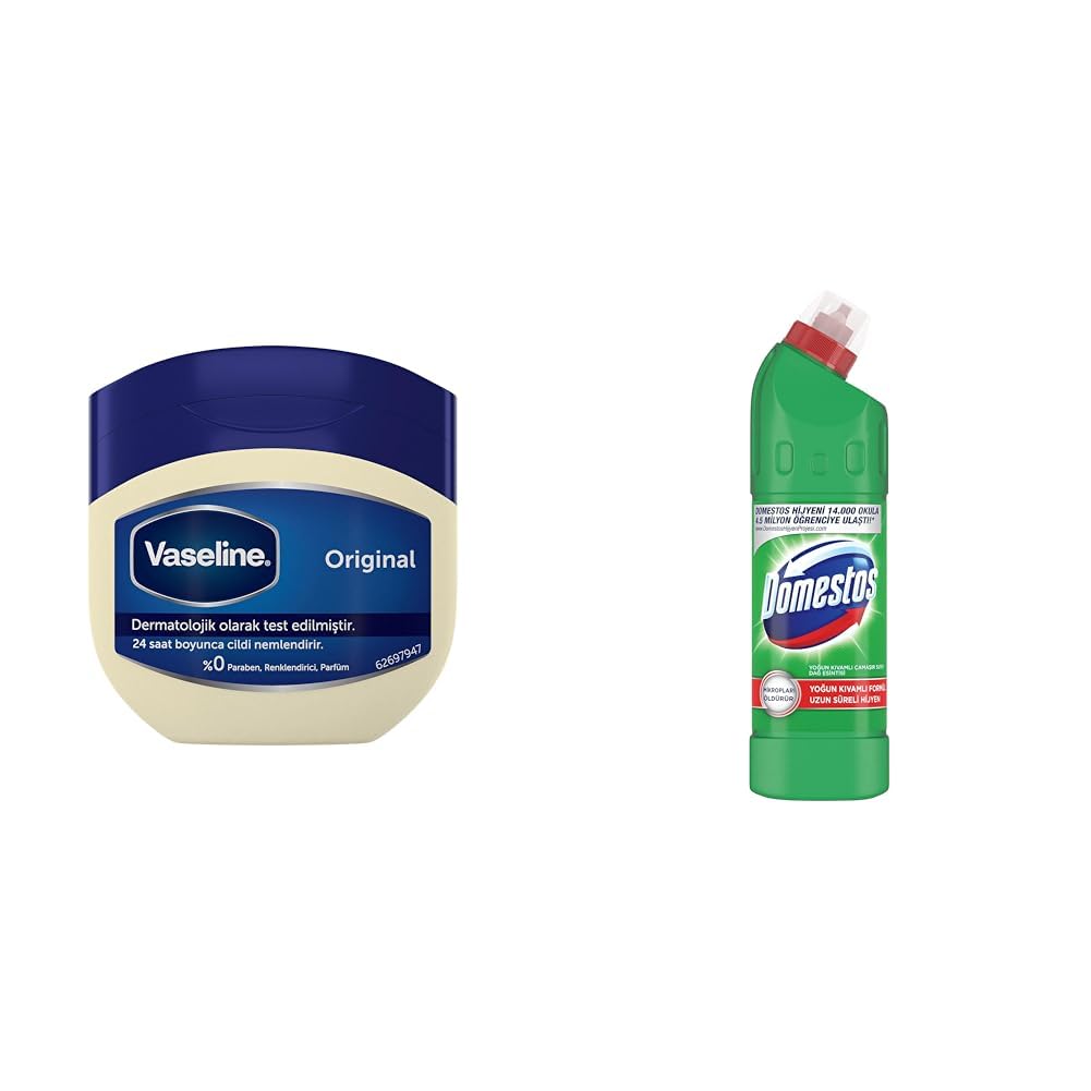 Vaseline Nemlendirici Jel Original 100 ml(1) Domestos Yoğun Kıvamlı Çamaşır Suyu Maksimum Hijyen Dağ Esintisi, 750 ml(4)