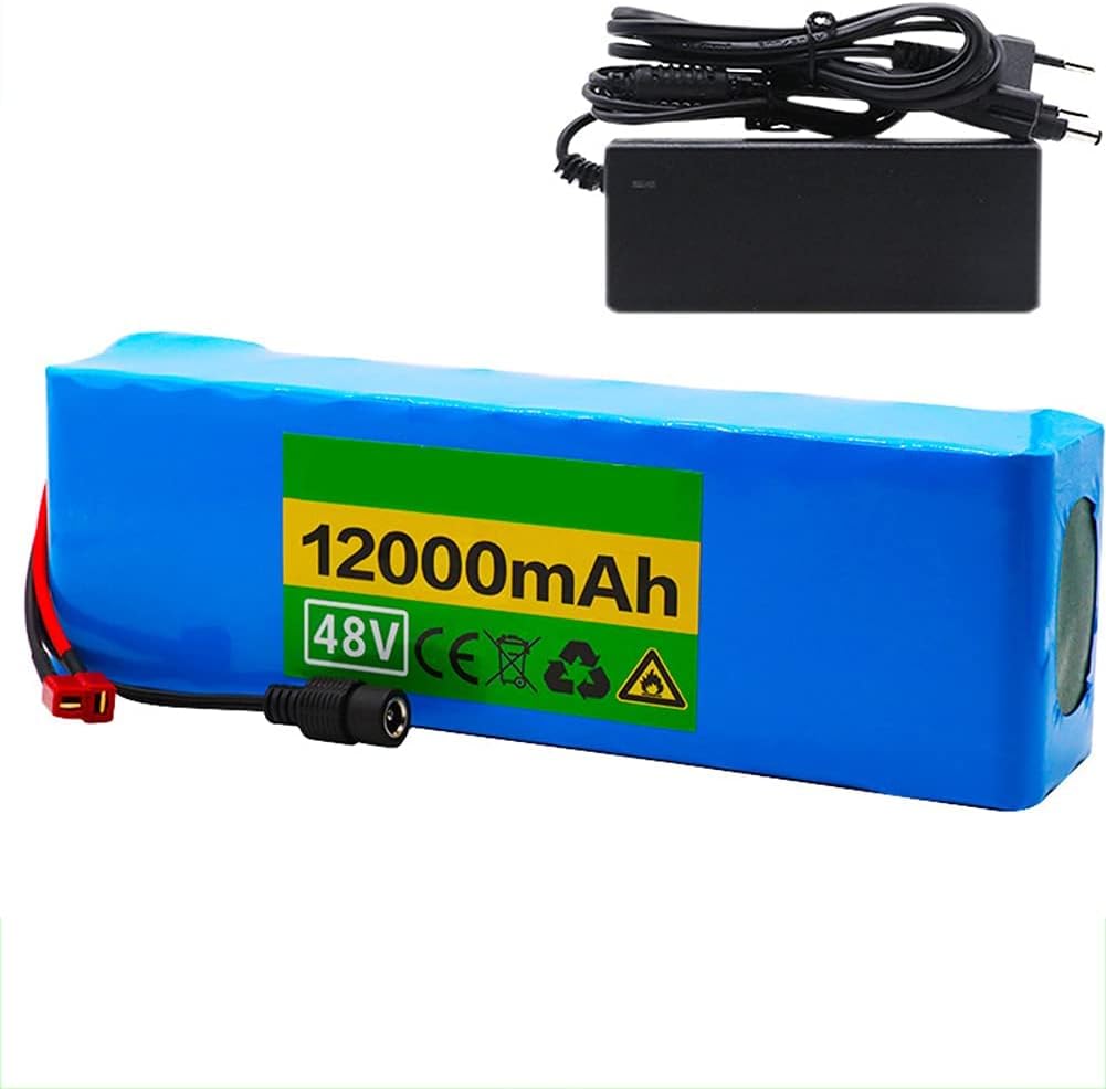 YUWYP Paquete Batería 48V 12Ah 18650 13S3P Paquete Batería Iones Litio para Motor Dentro 1000W para Automóviles Eléctricos Scooters Eléctricos Sillas Ruedas Eléctricas con Cargador