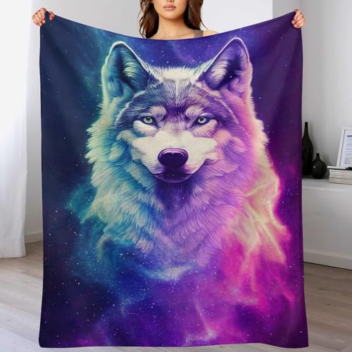 Couverture polaire loup plaid de lit chaud pour l'hiver - 2