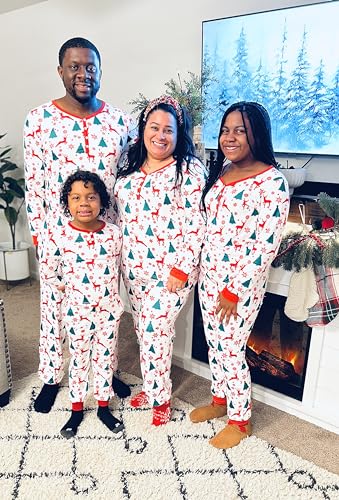 Ekouaer Christmas Pajamas for Family Matching Pj Sets Womens Mens Kids Pjs Long Sleeve Sleepwear Lounge Sets Outfits3