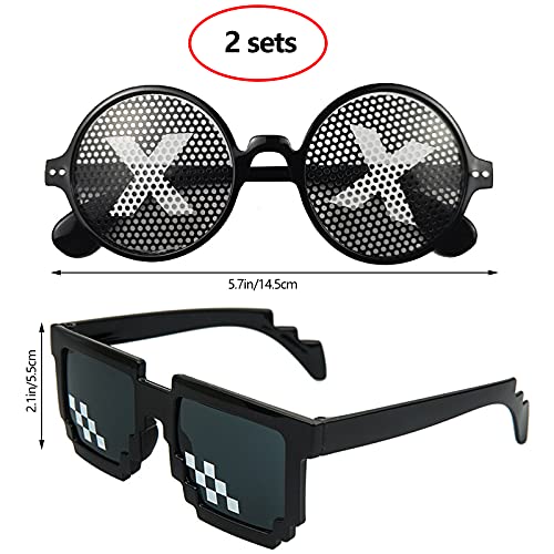 Carnavals Feest Halloween Bril Accessoire Voor Carnaval Zonnebril Voor Festival Feest 2 Paar PixelmozaïEkglazen, Kerst… - Image 8