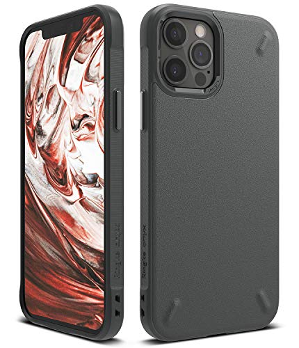 Image of Ringke Onyx for iPhone 12 / iPhone 12 Pro Case Back Cover, Rugged Flexible Protection Durable Anti-Slip TPU Heavy Impact Shock Absorbent for iPhone 12 / iPhone 12 Pro Back Cover Case - Dark Gray