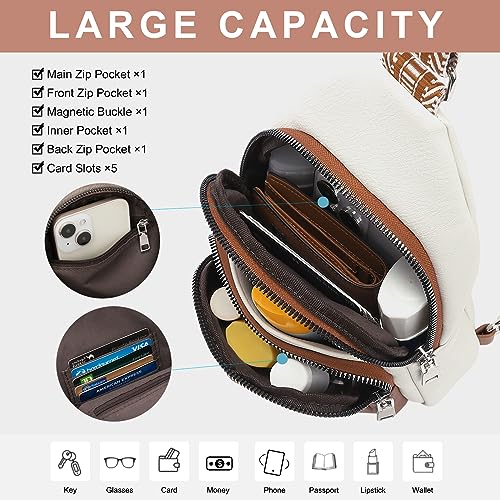 Image of CLUCI Sling Bag for Women, Vegan Leather Fanny Pack Crossbody Bags for Women, Chest Bag With Guitar Strap