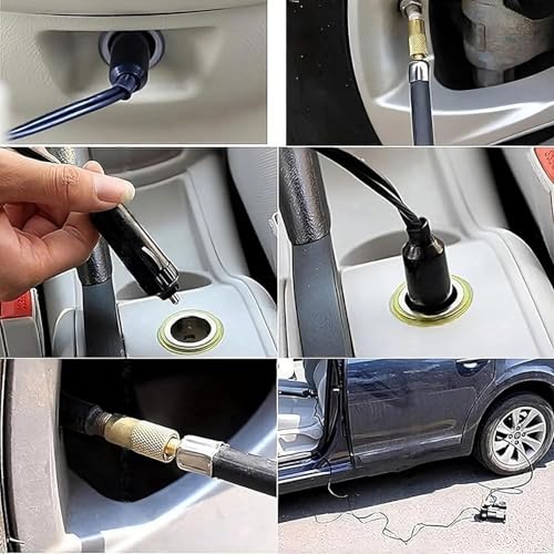 Image of 12V DC Heavy Duty Metal Tyre Inflator Air Compressor Pump for Tata Punch, Portable Fast Car Tyre Air Pump with Pressure Gauge
