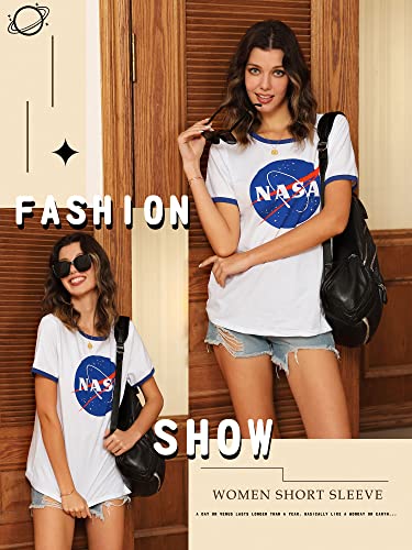Ezcosplay Women Long Sleeve NASA Pullover Hoodie Space Graphic Sweatshirt with Pocket2