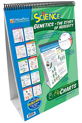 Image of NewPath Learning Genetics: Study of Heredity Laminated, Double-Sided inchWrite-On /Wipe-Off inch Flip Chart - Set of 10, 12 inch x 18 inch Charts (34-6728)
