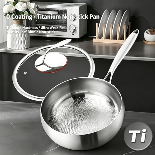 Wok de titanio con base plana 10 in miniatura 2