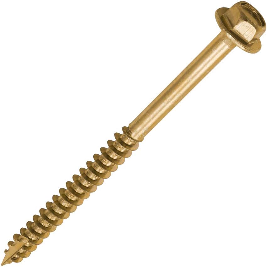 TIMCO Advanced Coach Screw | Hex Flange Head | Slash Point | Yellow | 6.0 x 80 | Box of 100 (680SCSY)