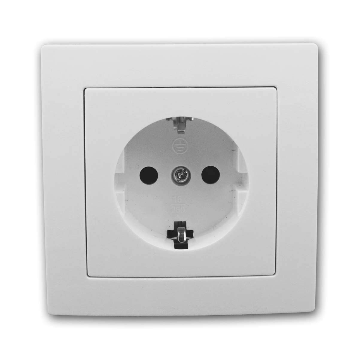 Pack de 20 bases de enchufe FLAIR, blanco, 250V/16A, UP, conexión clamp, con marco, base de empotrar