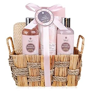 accentra Bad- en doucheset SPA, 6-delige beauty-set in zeegras, cadeauset voor vrouwen in een decoratieve, gevlochten…