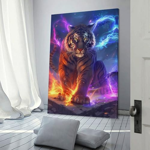 Affiche artistique de tigre, cadeau de fête d'anniversaire original
