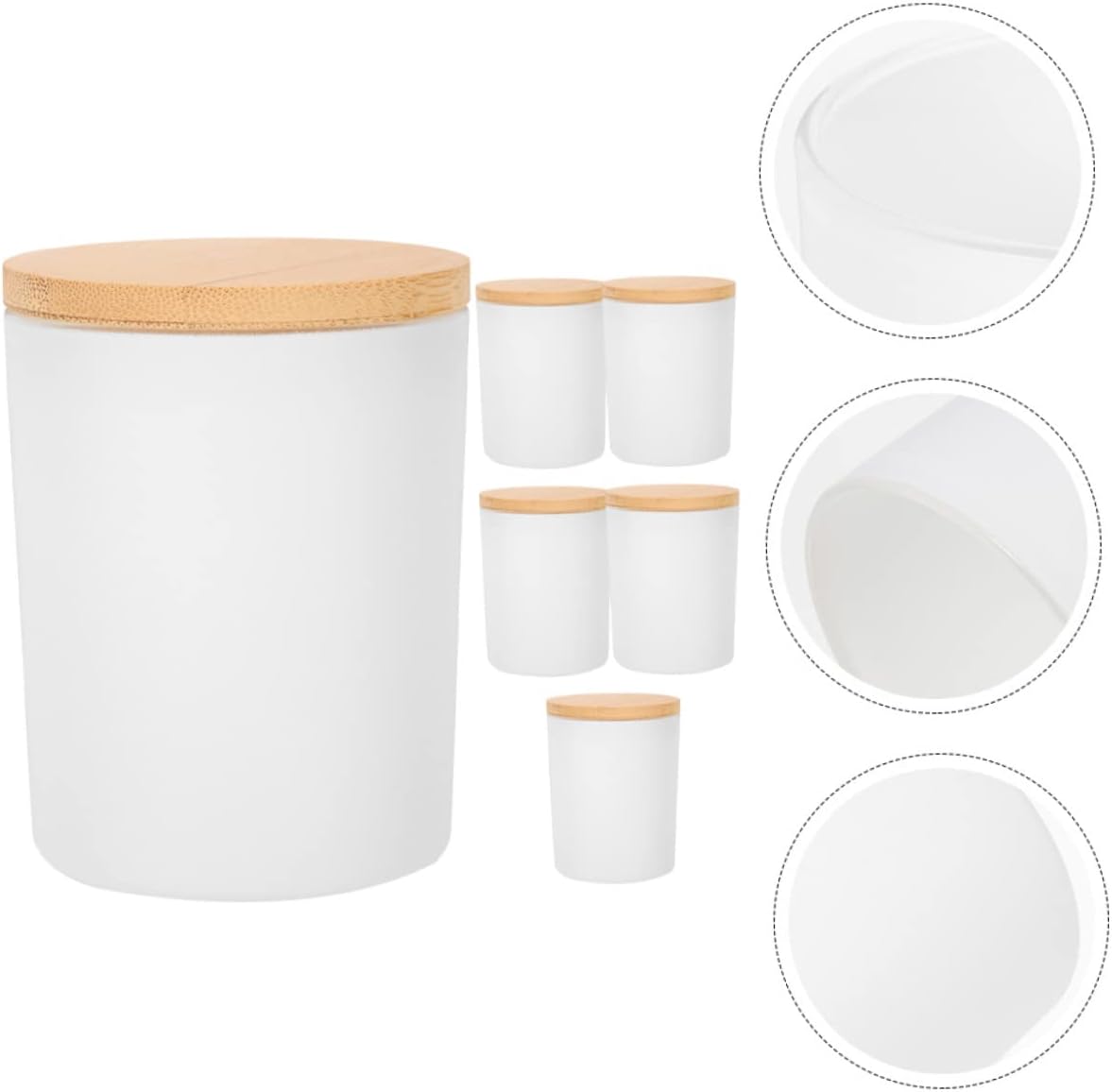 6sets Glass Candle Jars with Lids Empty Storage Containers for Diy Candle Making Aromatherapy and Home Decor