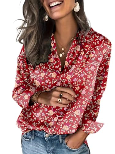 silk blouse - floral red