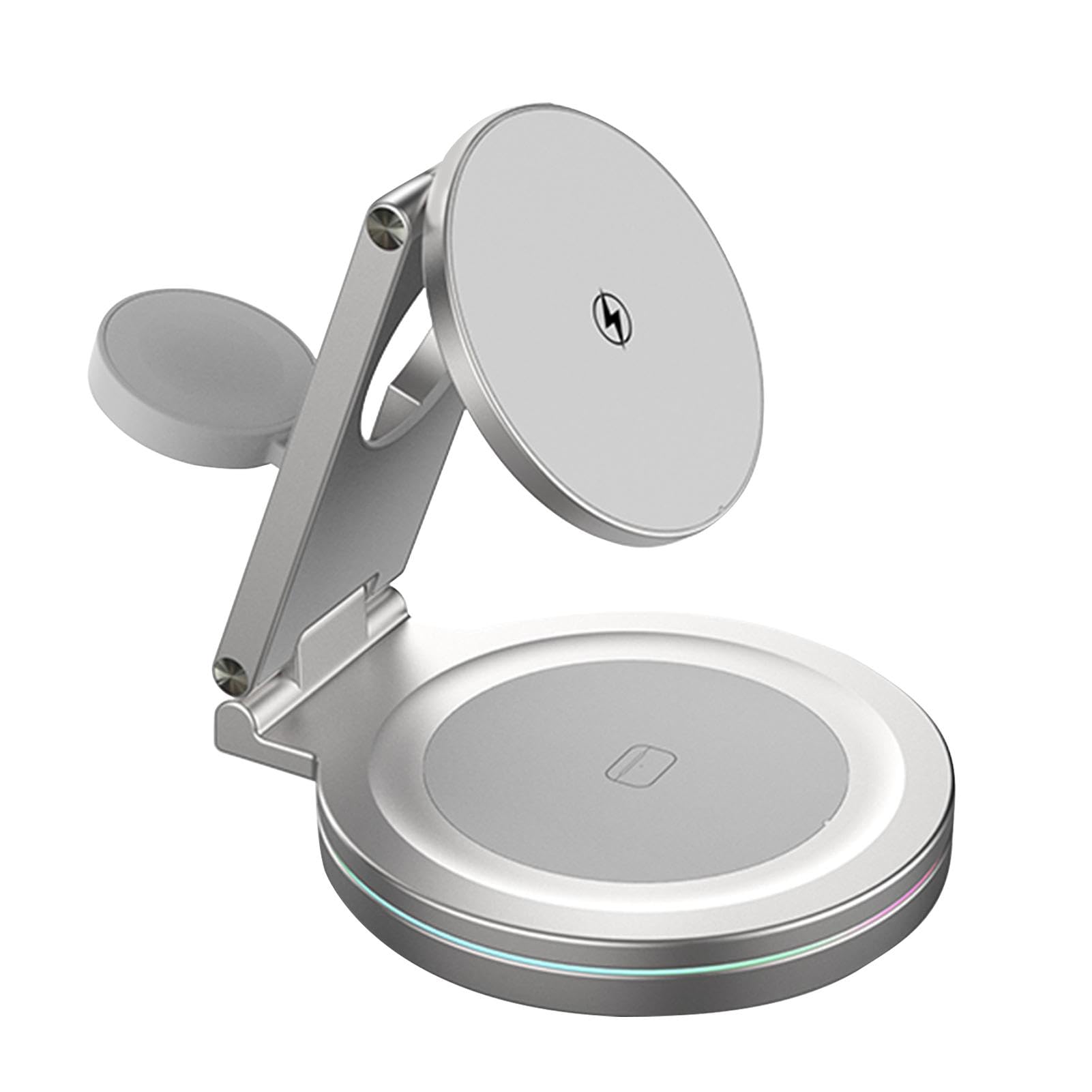 Estación De Recarga Inalámbrica Carga Rápida Magnética | Soporte Carga Inalámbrica 360° Soporte Plegable Portátil para Móvil, Consola, Hogar, Viaje, Bolso, Escritorio, Mesita De