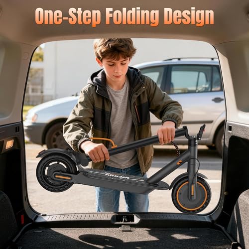 Image of WERHY Foldable Kids Electric Scooter for Aged 6-10, 350W Motor, Max 12 /16Miles Long Range, 19 MPH Max Speed, 8.5 inch Solid Tire, Lightweight Foldable E-Scooter with Dual Braking, Digital Display