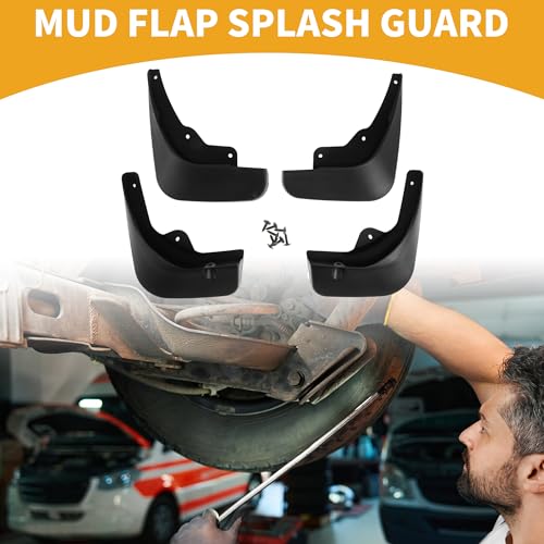 Image of Mud Flap Splash Guard - Car Front & Rear Side Mud Guards - for Citroen C5 2008-2017 Plastic Black with Mount Accessories - 1 Set