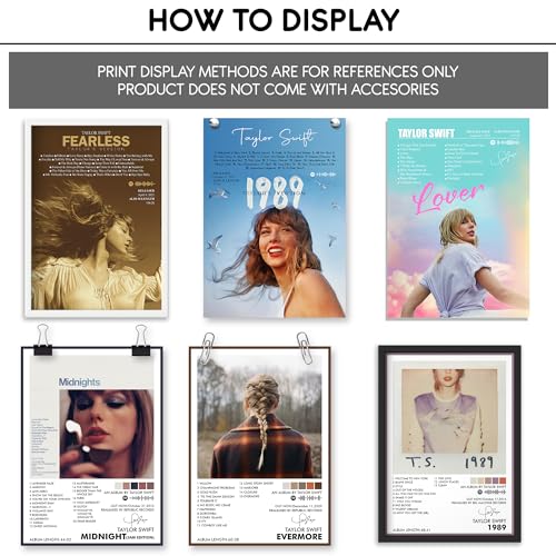 Image of Thepaper9store Pack of 12 - Taylor Swift Music Album Art Wall Posters 8.2x11.8 inch Adhesive Tape Attached Wall Decor, Music Poster, Wall Art For Bedroom, Living room, Office (Taylor Swift)