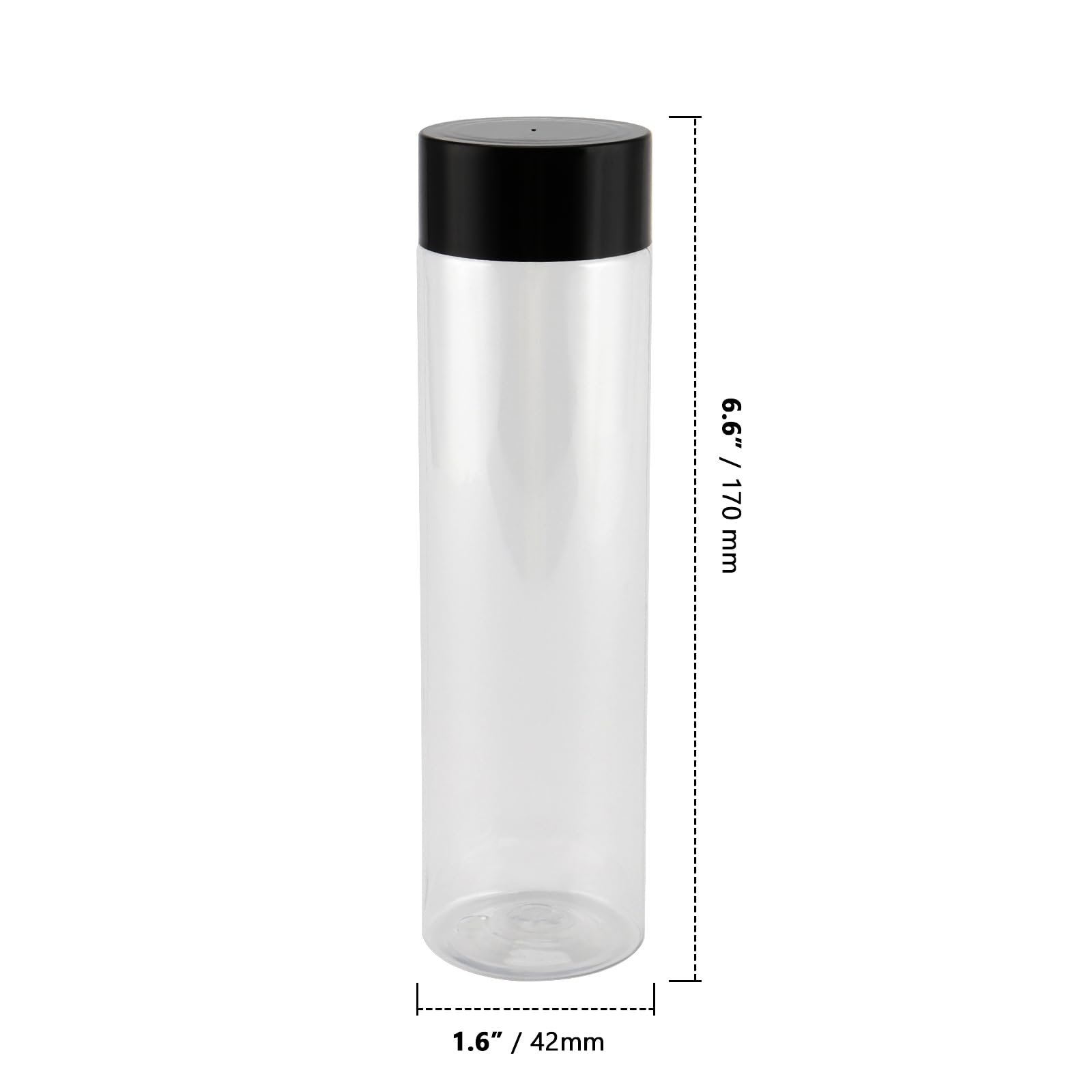 ZOENHOU Confezione da 18 bottiglie vuote in plastica trasparente da 400 ml, per succhi di frutta, con coperchio nero, contenitori per bevande con tappo per acqua