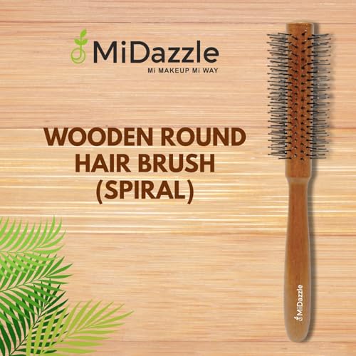 Image of Midazzle Wooden Classy Hair Brush for Women & Men - Premium Natural Wood Paddle Brush, Anti-Static, Detangling Hair Comb for Smooth, Frizz-Free & Healthy Scalp Massage - Classy Finish