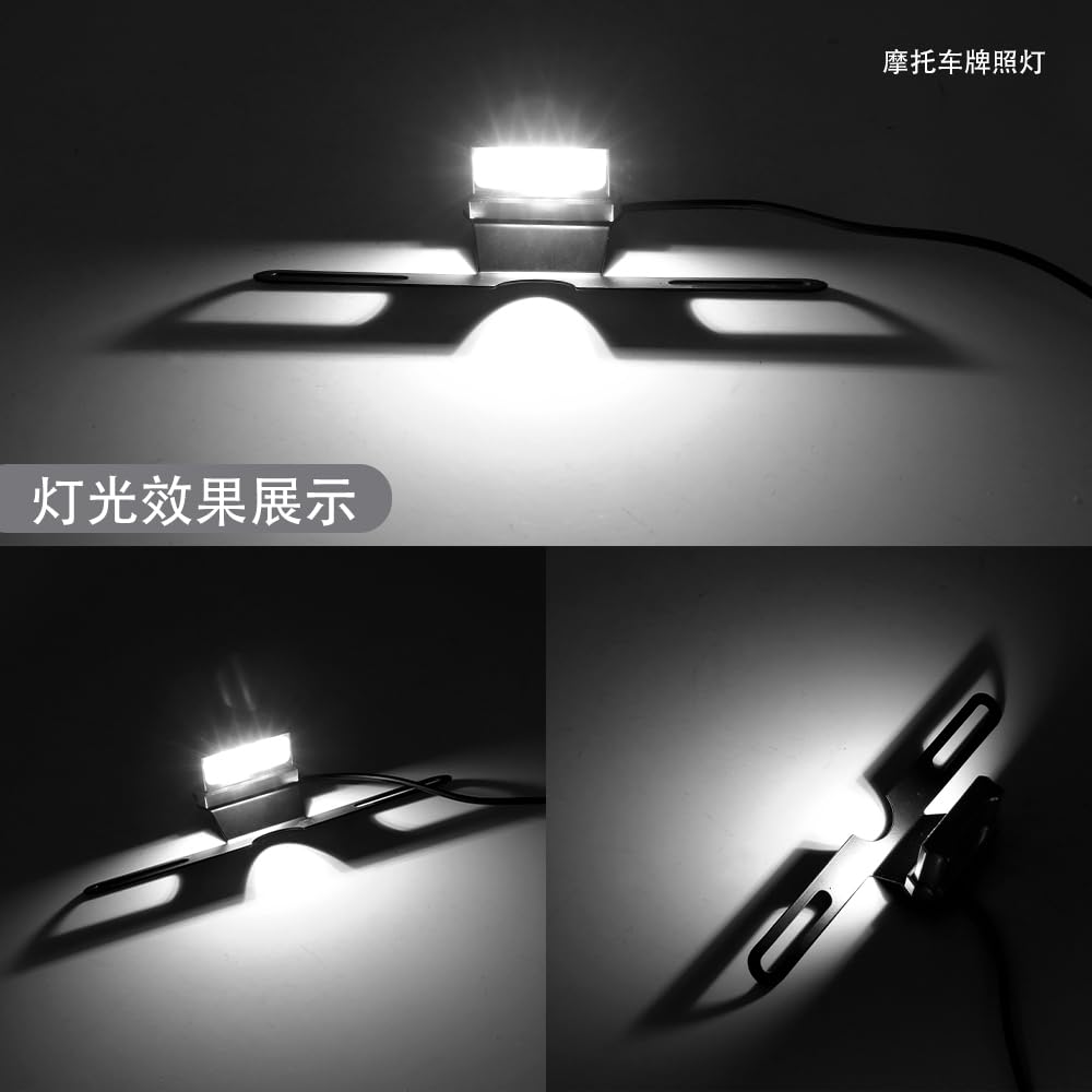Faro Posteriore Moto LED Con Supporto luce targa moto Compatibile con cruiser ATV e scooter