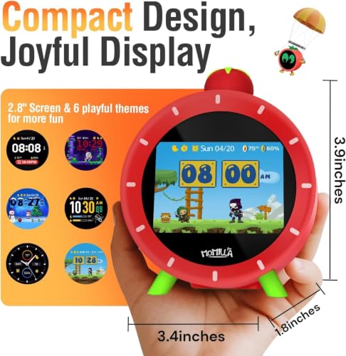 Image of MOMILLA Kids Alarm Clock for Bedrooms, Visual Timer with 2.8 inch LCD Display 4 Alarms, Digital Clock with White Noise Sound Machine for Heavy Sleepers Kids, Christmas Birthday Gifts for Girls Boys