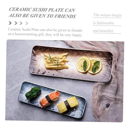 Platos Rectangulares de Cerámica para Sushi Alipis 2 Pzas miniatura 3