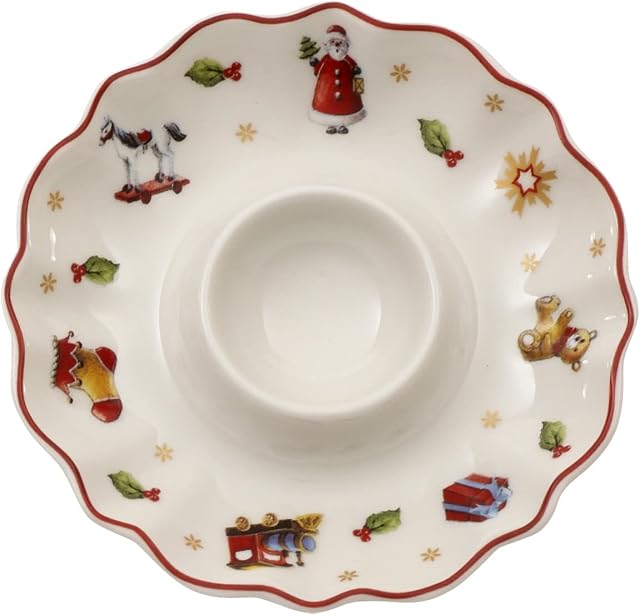 Villeroy & Boch Toy's Delight Coquetier, Porcelaine Premium, Blanc/Rouge/Doré