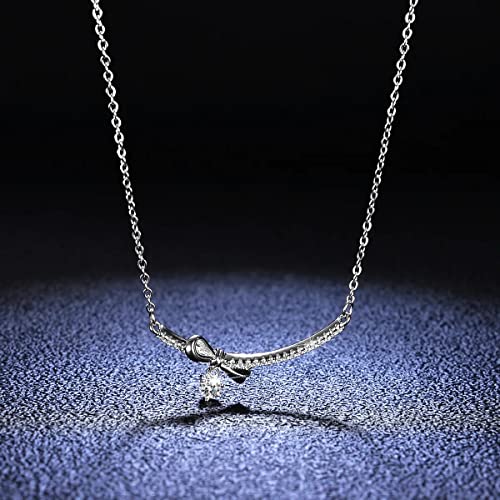 Collier papillon moissanite argent S925 pendentif femme 0,1 carat