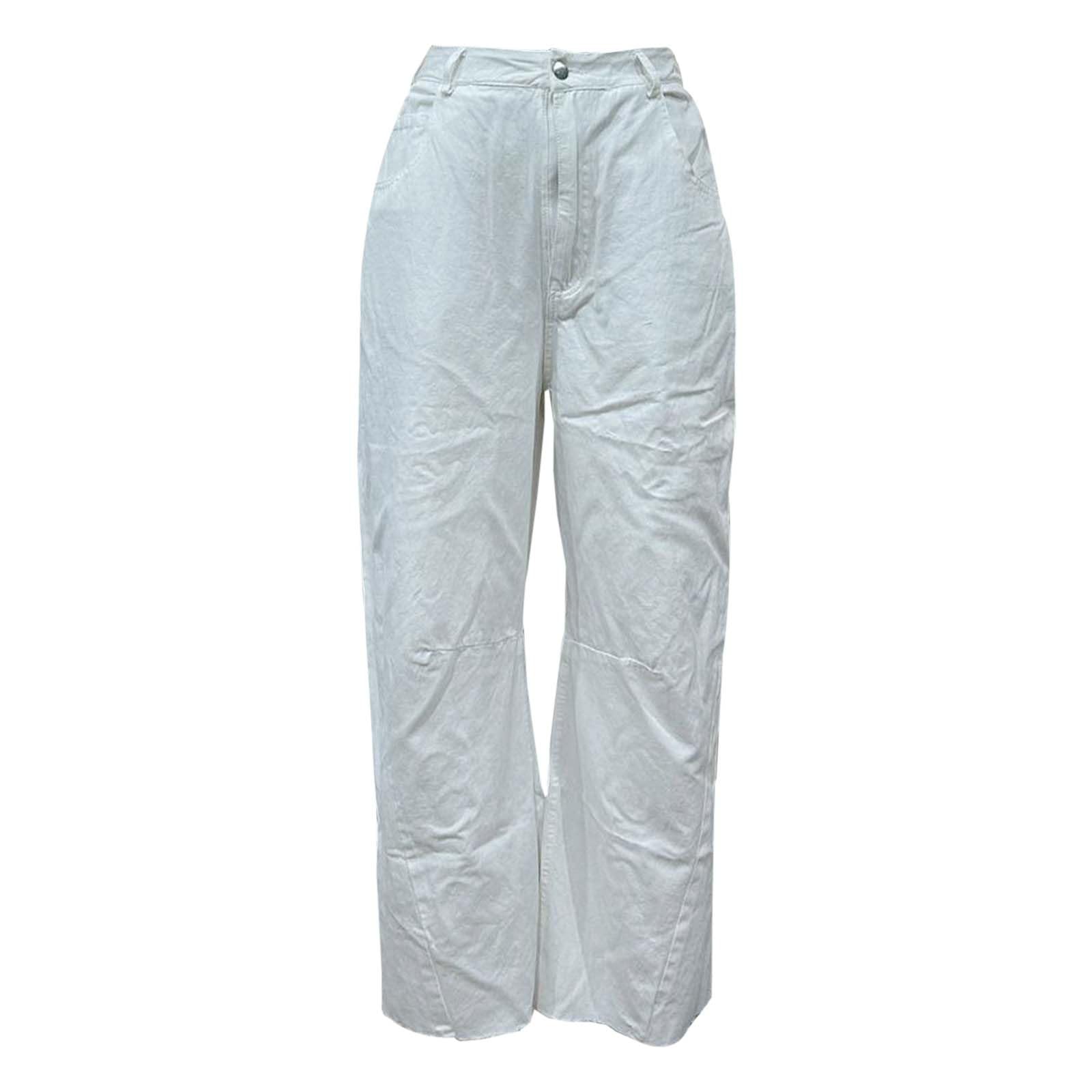 Jeans Donna Larghi Wide Leg Pantalone Forti Pantaloni Straight Palazzo Baggy Moda Casual Zampa Leggeri Lavoro Mom Taglie