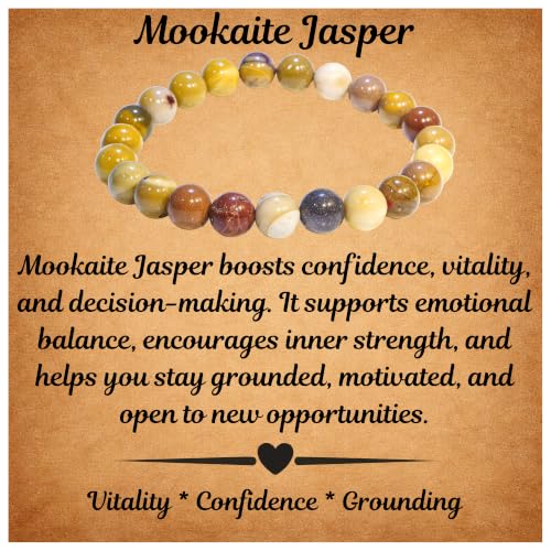 Image of ANAYA AGATE Healing Crystal Bracelet for Women and Men - 8mm Round Beaded Bracelet for Men and Women - Unisex Stretchy Gemstone Bracelet for Healing and Protection