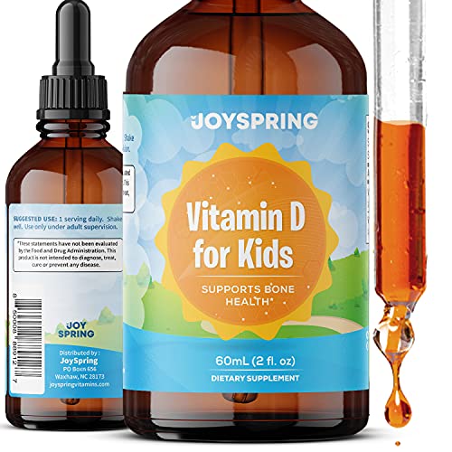 Vitamin D for Kids Drops- Kids Vitamin D3 for Strong Bones - Vitamin D Drops for Toddlers to Support Growth, Bone, and Immune Health - Vitamin D3 for Kids Liquid Vitamin (2 Ounce)