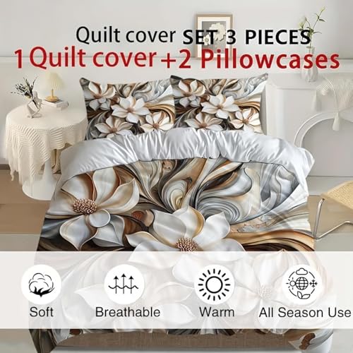 Parure de lit en polyester fleurie douce 200x200cm pour chambre