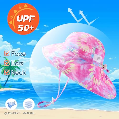 UNIFACO Infant Baby Girl Swimsuit Full Zipper Bathing Suit with Sun Hat UPF 50+ Long Sleeve Rash Guar Swim Suit4